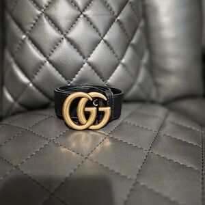 Gucci Black and Gold Women's Belt